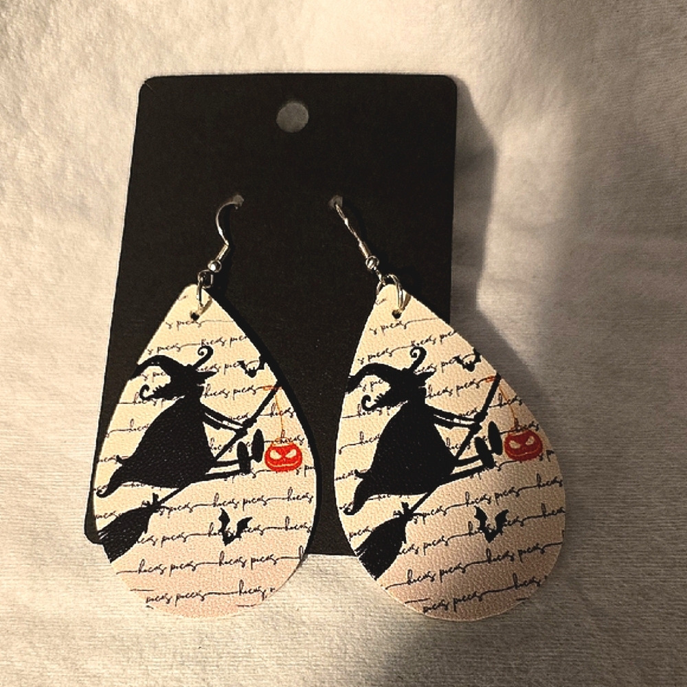Witch Silhouette Halloween Earrings